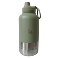 RVS honden drinkfles 3-in-1 met voer- en waterbakjes, 1000 ml, in ivoorwit, geel, lichtblauw, rood, rookroze, saliegroen en zandbruin
